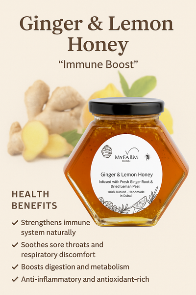 Infused Artisanal Ginger & Lemon Honey – “Immune Boost”