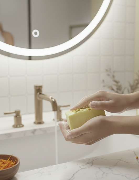 صابون التوهج الذهبي - زيتون، كركم، وآذريون