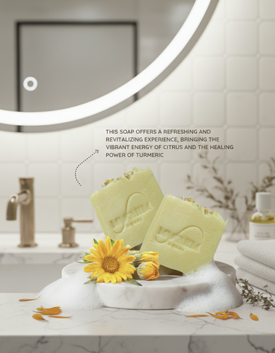 صابون التوهج الذهبي - زيتون، كركم، وآذريون