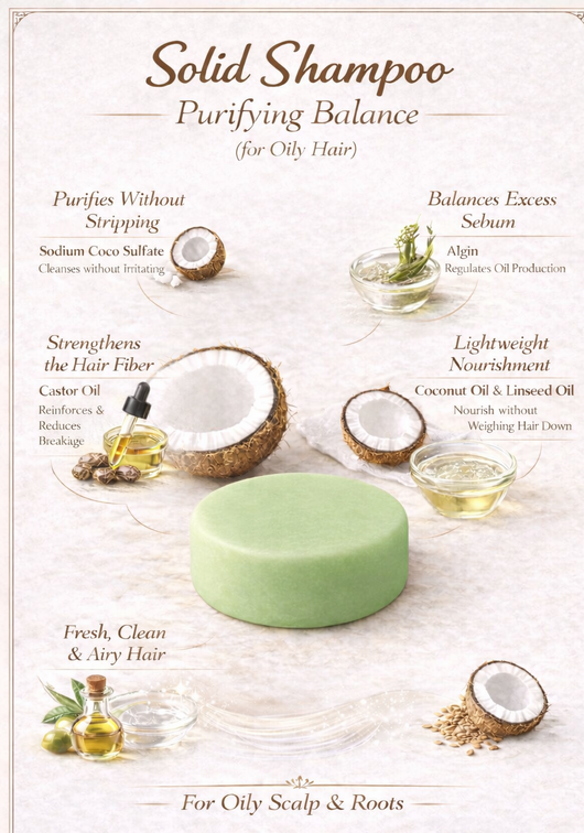 شامبو عضوي صلب - توازن منقي (للشعر الدهني)